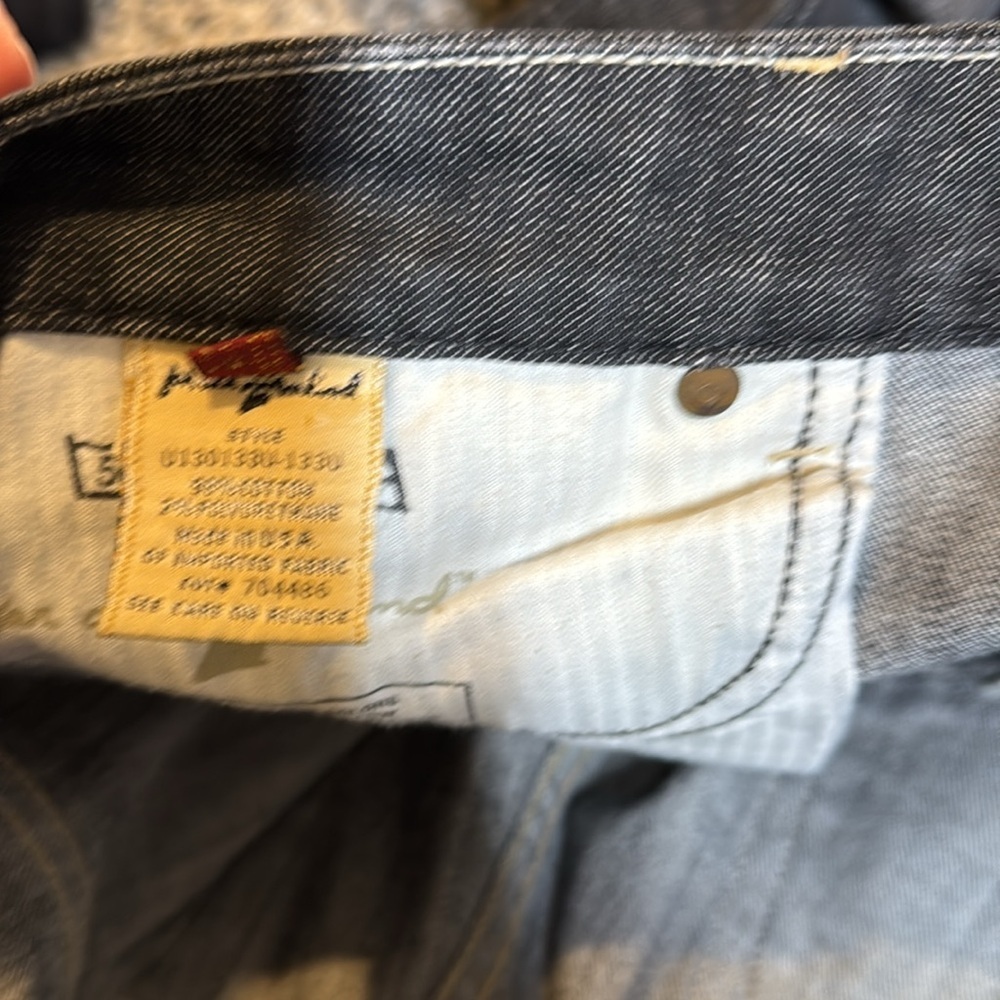 7 For All Mankind Black Bootcut A Pocket Y2K White Stitch Whiskered 32 - Picture 6 of 10